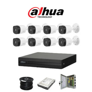Dahua 8ch HDCVI kit - Pentra-Brid XVR - 8 x 1080P cameras - 20m Night vision - 1TB HDD - 100m cable