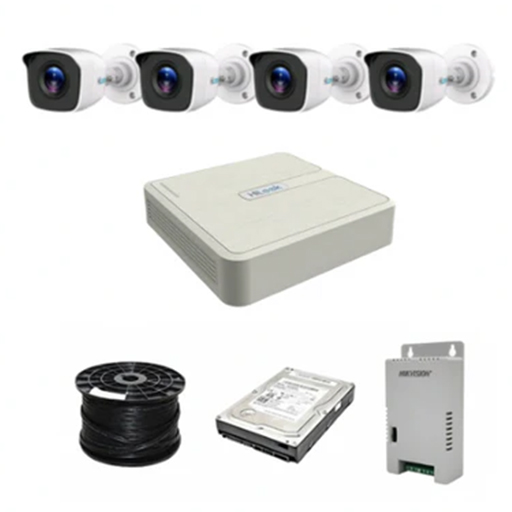 HiLook by Hikvision 4ch Turbo HD kit - DVR - 4 x HD1080P Camera - 20M Night vision - 500GB HD - 100m Cable