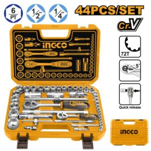 INGCO Socket Set 1/4+1/2 44pc Bmc