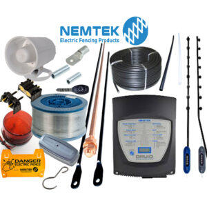 Nemtek Electric Fence 120m SQ Tube 8 Wire Wall Top Full Kit