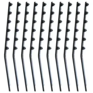 BRACKET SQ TUBE 6 LINE ANGLED - BLACK - PACK OF 10